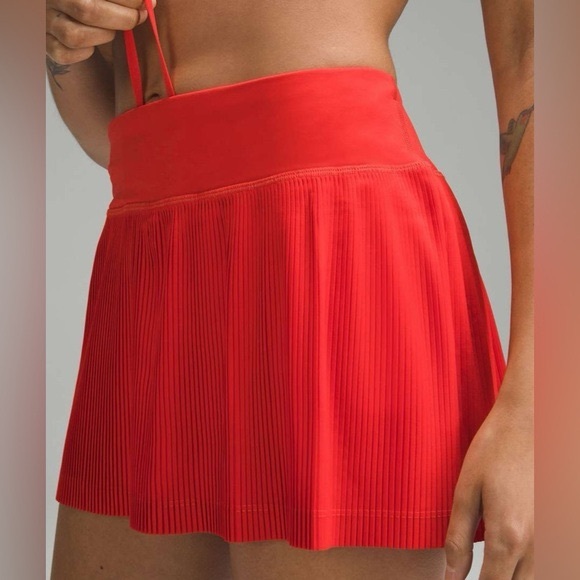 lululemon athletica Dresses & Skirts - lululemon athletica Red Pleated Athletic Skirt